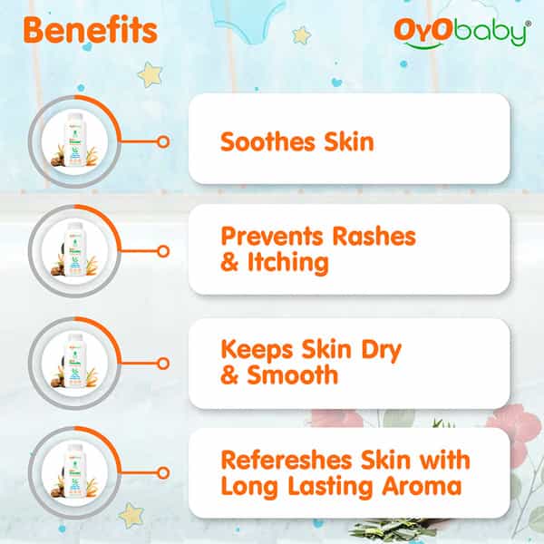 Oyo Baby Natural Dusting Baby Powder For New Born Babies 200Gm