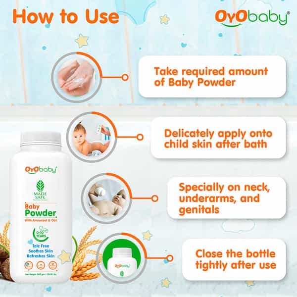 Oyo Baby Natural Dusting Baby Powder For New Born Babies 200Gm