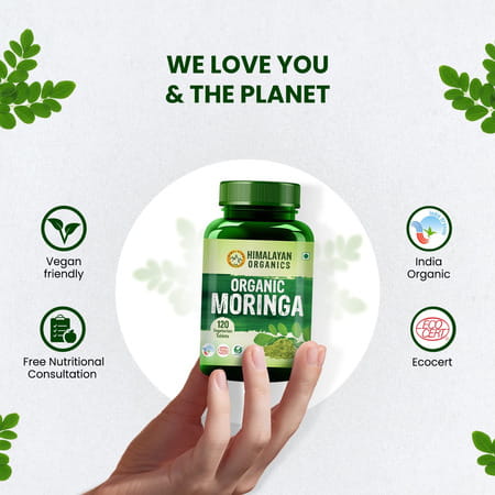 Himalayan Organics Organic Moringa | Bottle | 120 Veg Tablets