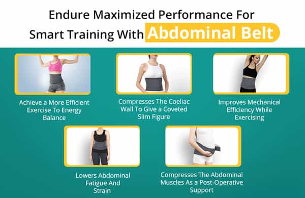 Pharmeasy Abdominal Binder / Waist Trimmer 8 - Supports Back - Gives Slimmer Look - Universal