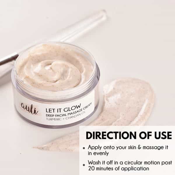 Auli Let It Glow Brightening Exfoliating Anti-Tan Facial Cream For Even Toned Skin - 60Gm