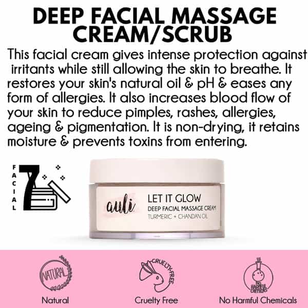 Auli Let It Glow Brightening Exfoliating Anti-Tan Facial Cream For Even Toned Skin - 60Gm