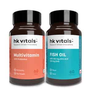 Hk Vitals Fish Oil And Multivitamin With Probiotics (60 Tablets Each) Combo Pack