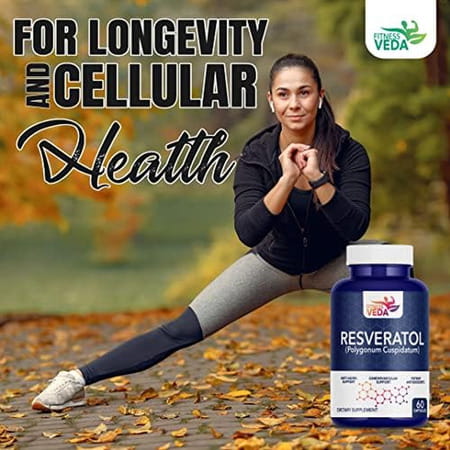 Fitness Veda99.9% Pure Trans Resveratrol 500mg Supplement Slow Down Aging