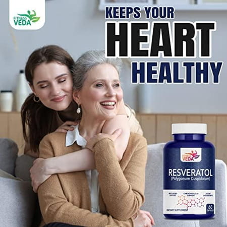Fitness Veda99.9% Pure Trans Resveratrol 500mg Supplement Slow Down Aging