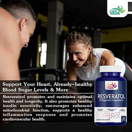 Fitness Veda99.9% Pure Trans Resveratrol 500mg Supplement Slow Down Aging