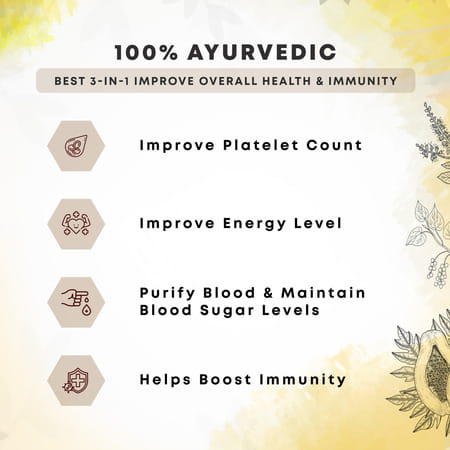 Four Seasons Giloy Tulsi Papita Juice 500Ml | Boost Immunity | Improve Digestion & Weight Loss
