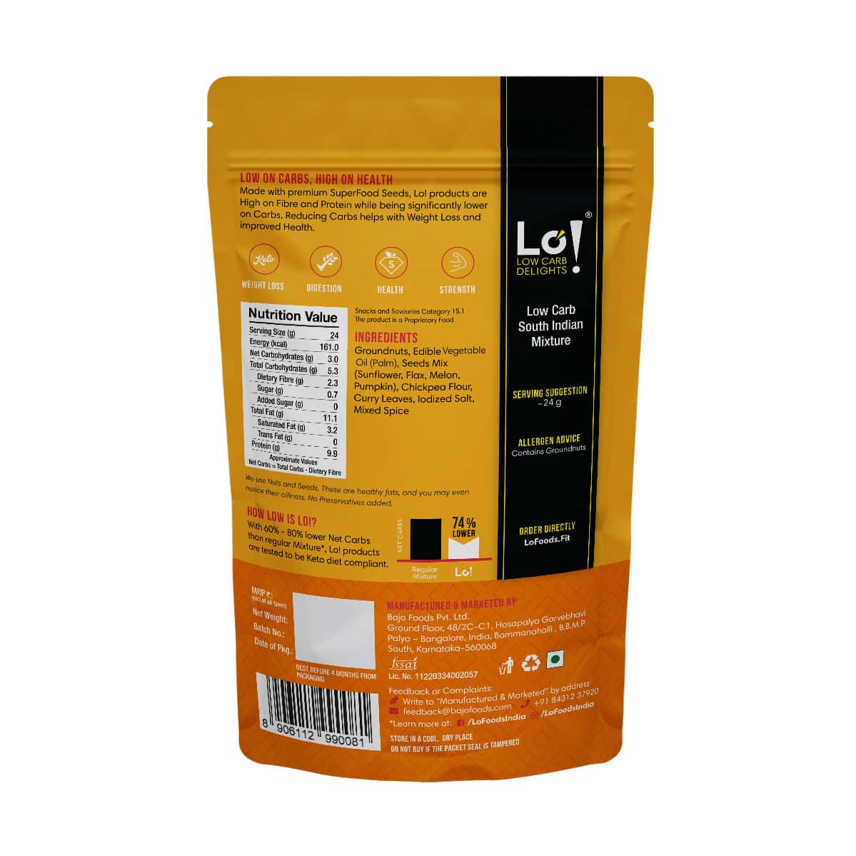 Buy LO! LOW CARB DELIGHTS - KETO SOUTH INDIAN MIXTURE | 3G NET CARBS