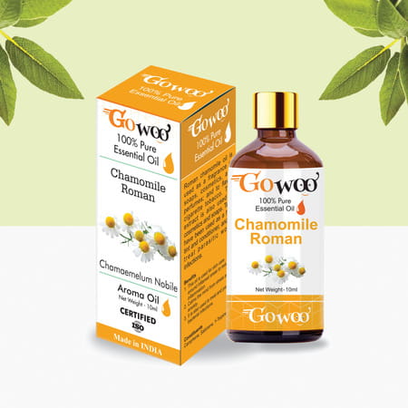 Pack Of 2 Chamomile Roman Essential Oil & Neem Carrier Oil - 100% Pure & Natural Oil