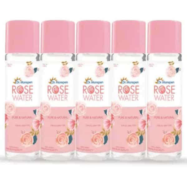 Dr. Morepen Pure & Natural Rose Water For Face | Alcohol Free Toner - 120Ml Pack Of 5