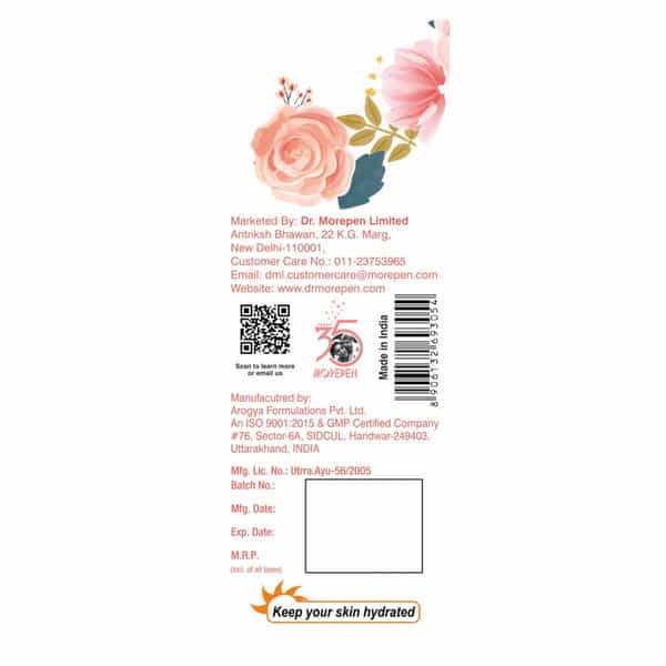 Dr. Morepen Pure & Natural Rose Water For Face | Alcohol Free Toner - 120Ml Pack Of 5