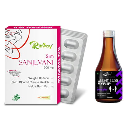 Weight Loss Syrup & Slim Sanjevani Capsules - 100% Ayurvedic (200ml+10capsules)