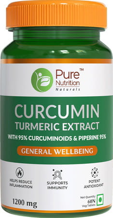 Pure Nutrition Curcumin Turmeric Extract Curcumin Tablets With Piperine For Healthy Joints - 60