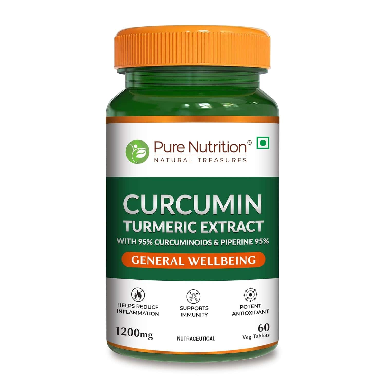 Pure Nutrition Curcumin Turmeric Extract Curcumin Tablets With Piperine For Healthy Joints - 60