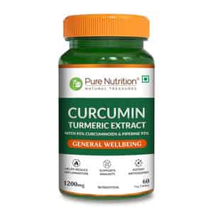 Pure Nutrition Curcumin Turmeric Extract Curcumin Tablets With Piperine For Healthy Joints - 60