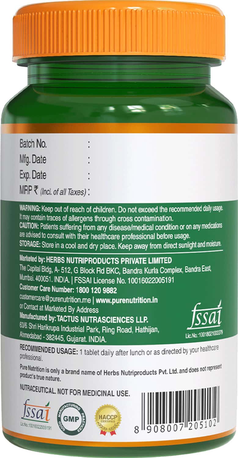 Buy PURE NUTRITION CURCUMIN TURMERIC EXTRACT CURCUMIN TABLETS WITH