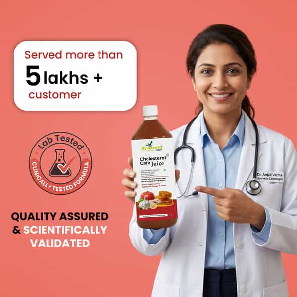 Ayumcure Cholesterol Care Juice | Ayurvedic Heart Health Drink | Sugar-Free | Men & Women | 1L