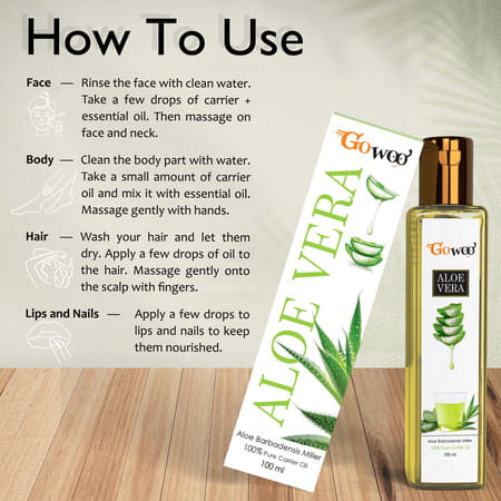 Go Woo Aloe Vera Carrier Oil 100% Pure Virgin & Undiluted Oil 100 Ml