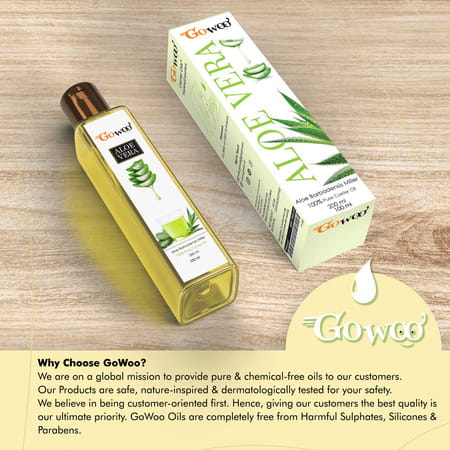 Go Woo Aloe Vera Carrier Oil 100% Pure Virgin & Undiluted Oil 100 Ml