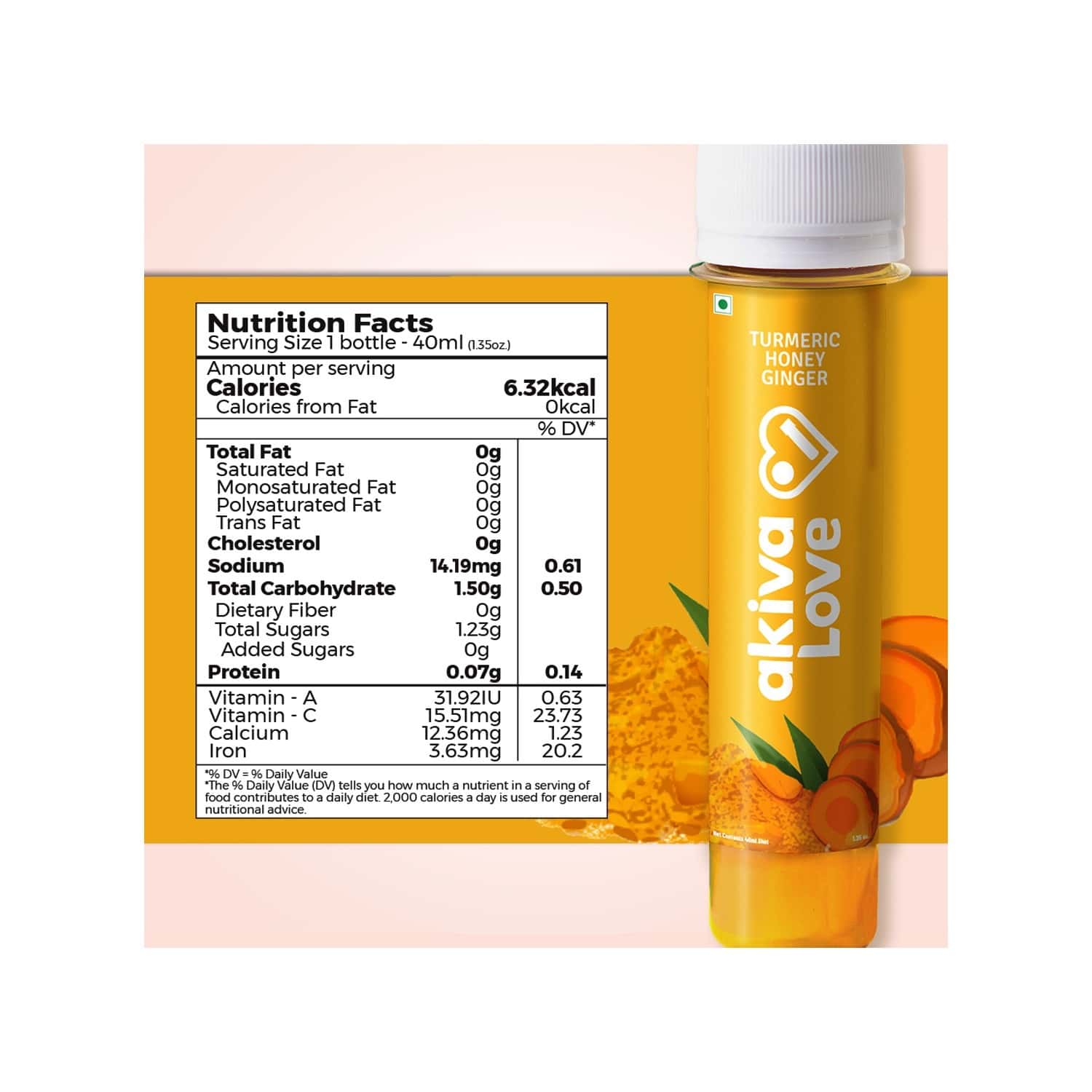 Buy AKIVA LOVE TURMERIC HONEY GINGER IMMUNITY BOOSTER HEALTH SHOTS ( 15