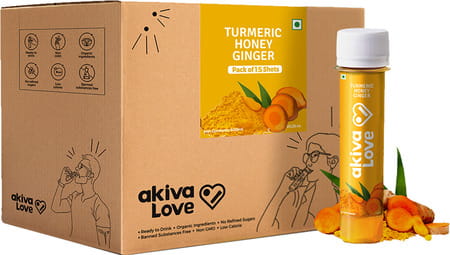Akiva Love Turmeric Honey Ginger Immunity Booster Health Shots - 15 Shots
