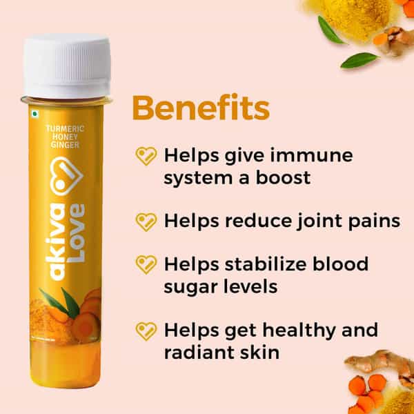 Akiva Love Turmeric Honey Ginger Immunity Booster Health Shots - 15 Shots