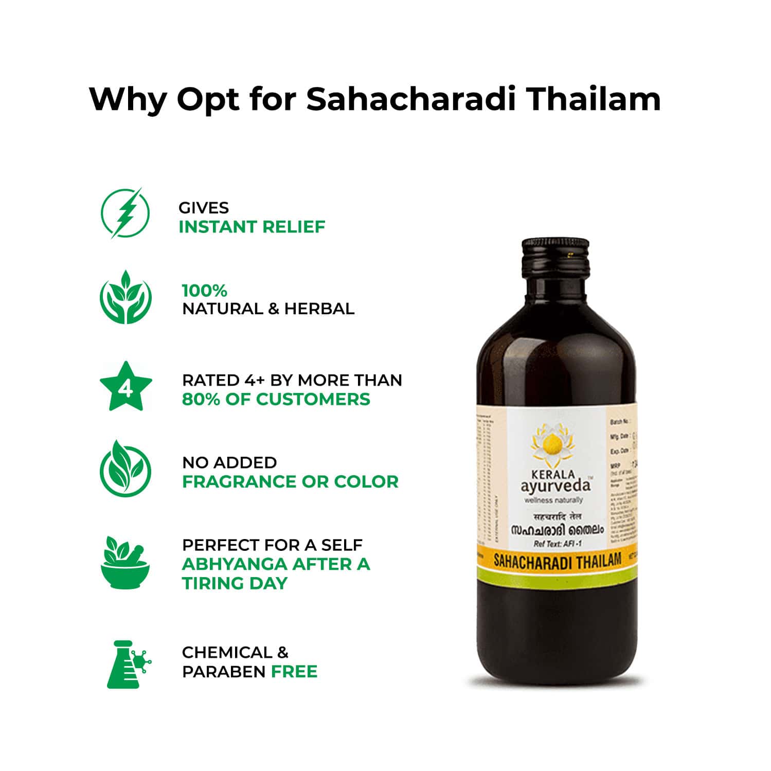 Buy KERALA AYURVEDA SAHACHARADI THAILAM 450 ML Online & Get Upto 60% ...