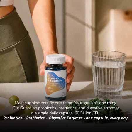 Briyo All Around Gut Guardian- 60 Billion Cfu Probiotics Prebiotics Digestive Enzymes & Herbs - 75N