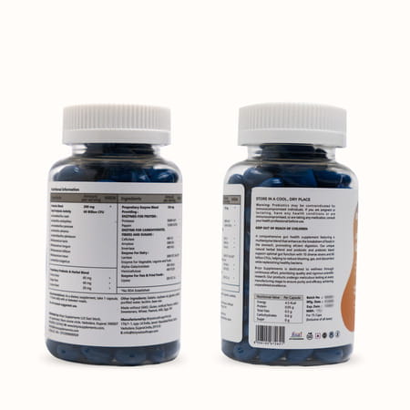 Briyo All Around Gut Guardian- 60 Billion Cfu Probiotics Prebiotics Digestive Enzymes & Herbs - 75N