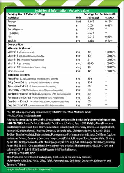 Musclexp Immune-Multi Greens & Fruits 60 Tablets (Pack Of 3)