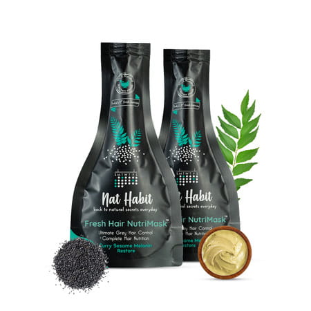 Nat Habit Curry Sesame Fresh Hair Mask Anti-Greying Frizzy Hair Treatment (80g)