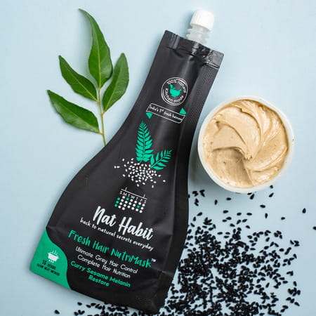 Nat Habit Curry Sesame Fresh Hair Mask Anti-Greying Frizzy Hair Treatment (80g)