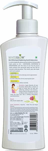Lotus Herbals Whiteglow Skin Whitening & Brightening Hand & Body Lotion Spf-25 I Pa+++ 300Ml