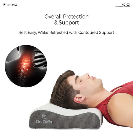Dr. Odin Nc-03 Cervical Pillow Contoured - Orthopedic Support For Neck Pain Relief And Better Sleep