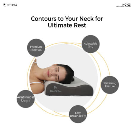 Dr. Odin Nc-03 Cervical Pillow Contoured - Orthopedic Support For Neck Pain Relief And Better Sleep