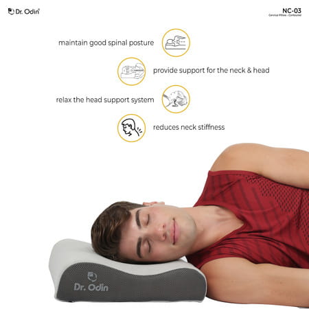 Dr. Odin Nc-03 Cervical Pillow Contoured - Orthopedic Support For Neck Pain Relief And Better Sleep