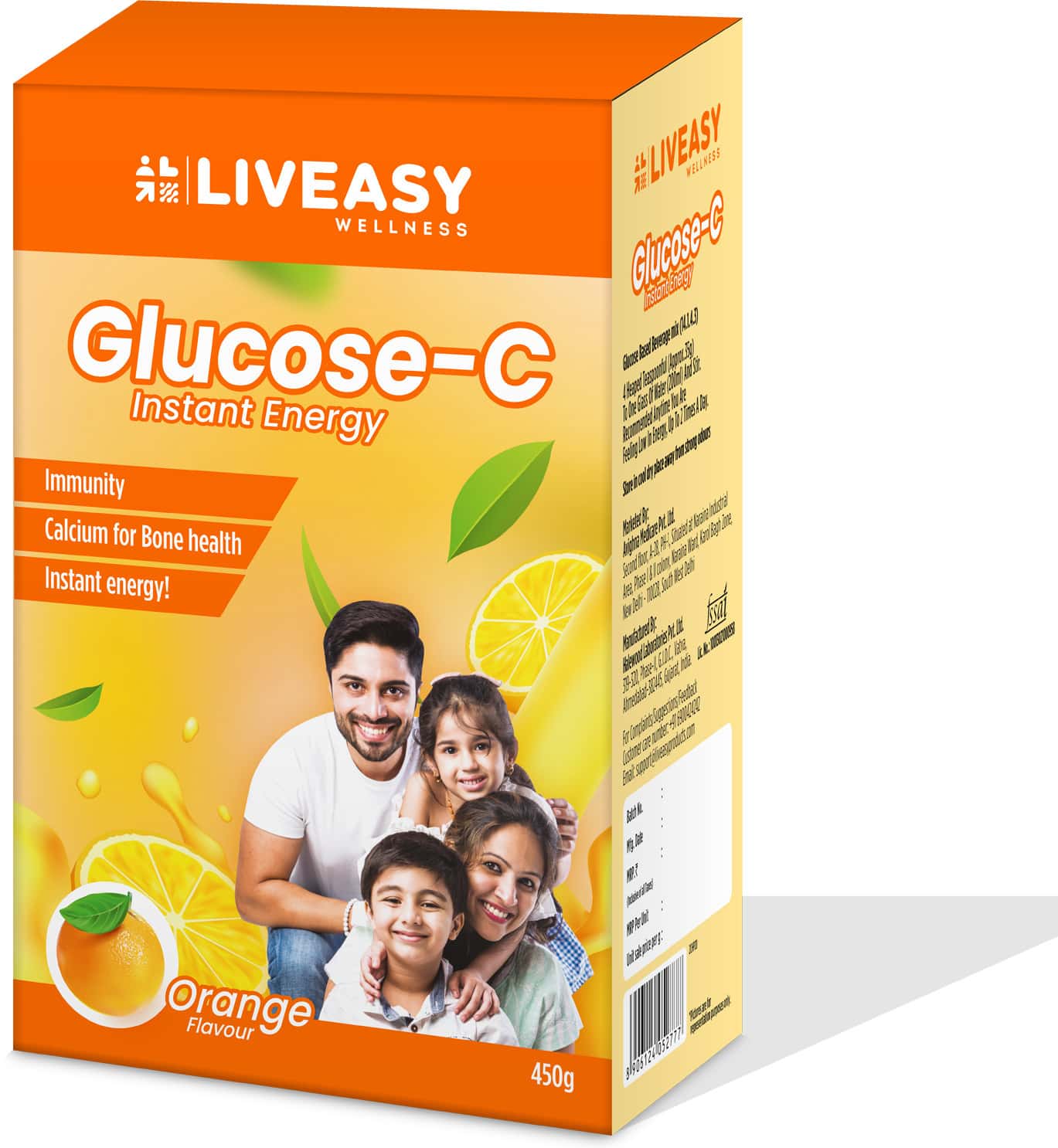 Buy LIVEASY WELLNESS GLUCOSE C ORANGE FLAVOUR INSTANT ENERGY POWDER