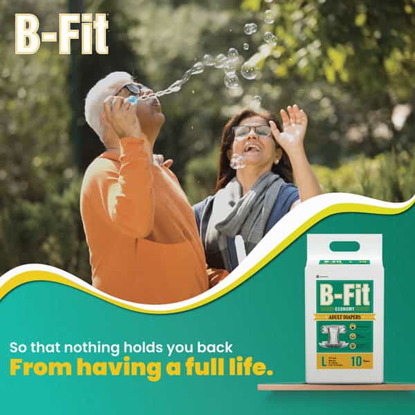 B-Fit Economy Tape Style Large Size (83-152Cm) 10 Adult Diapers