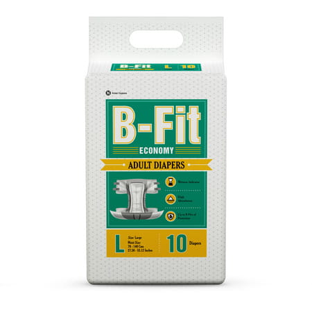 B-Fit Economy Tape Style Large Size Pack Of 10 Adult Diapers