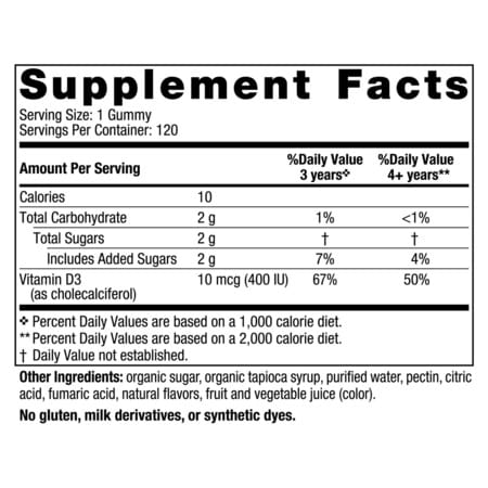 Nordic Naturals Vitamin D3 400 Iu Chewable Vitamin 120 Veg Gummies For Kids Wild Watermelon Splash