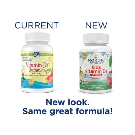 Nordic Naturals Vitamin D3 400 Iu Chewable Vitamin 120 Veg Gummies For Kids Wild Watermelon Splash