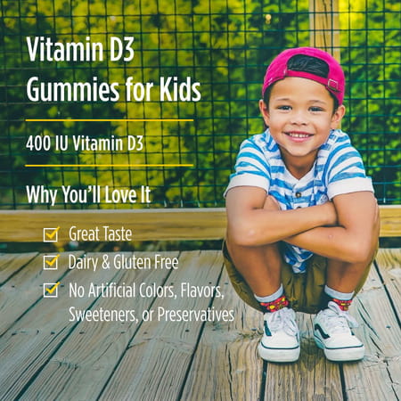 Nordic Naturals Vitamin D3 400 Iu Chewable Vitamin 120 Veg Gummies For Kids Wild Watermelon Splash
