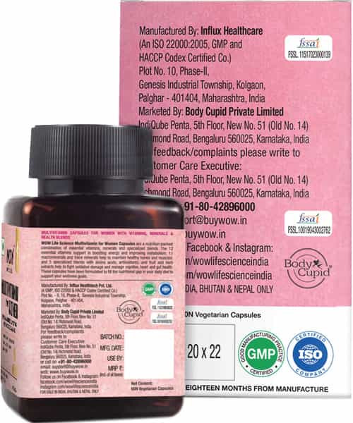 Wow Life Science Multivitamin For Women - 60 Veg Capsules
