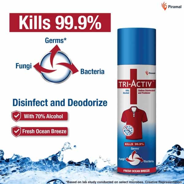 Tri-Activ Clothes Disinfectant And Freshener | 70% Alcohol Based - 230 Ml
