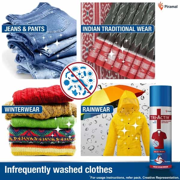 Tri-Activ Clothes Disinfectant And Freshener | 70% Alcohol Based - 230 Ml