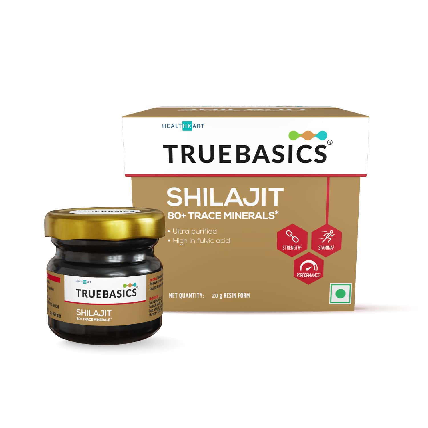 Truebasics Shilajit Resin (20g) | 80+ Trace Minerals | Ultra Purified | High Fulvic Acid