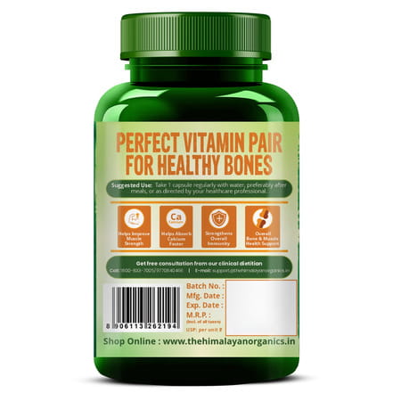 Vlado'S Himalayan Organics Plant Based D3 + K2 - 120 Veg Capsules