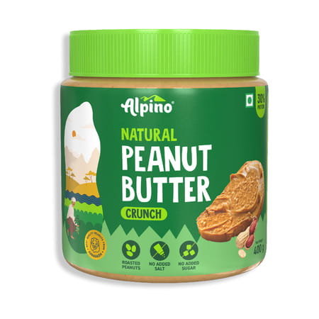 Alpino Natural Peanut Butter Crunch Jar 400 Gm