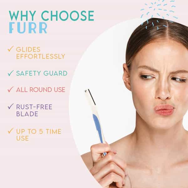 Furr By Pee Safe Face Razor For Women | Eyebrows | Upper Lip | Forehead | Chin | White | Pack Of 2