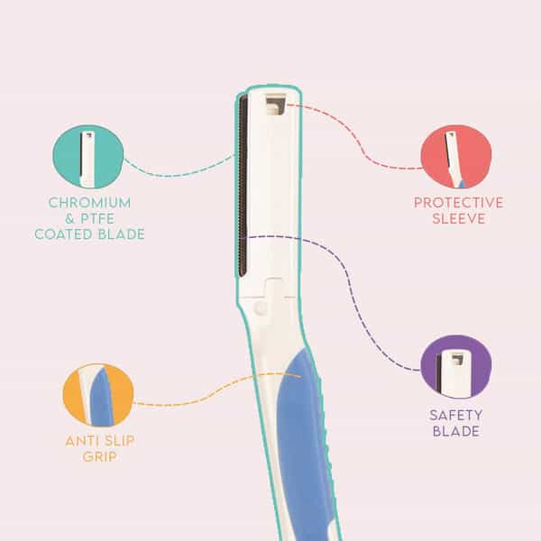 Furr By Pee Safe Face Razor For Women | Eyebrows | Upper Lip | Forehead | Chin | White | Pack Of 2